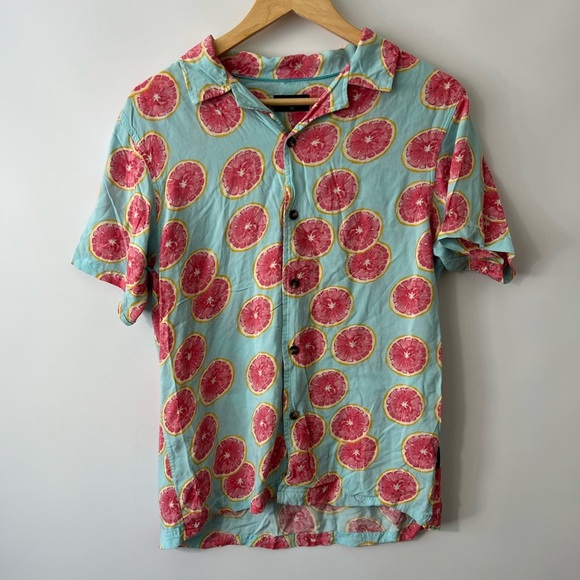 Island Haze Grapefruit Print Men's Shirt - Picture 1 of 4